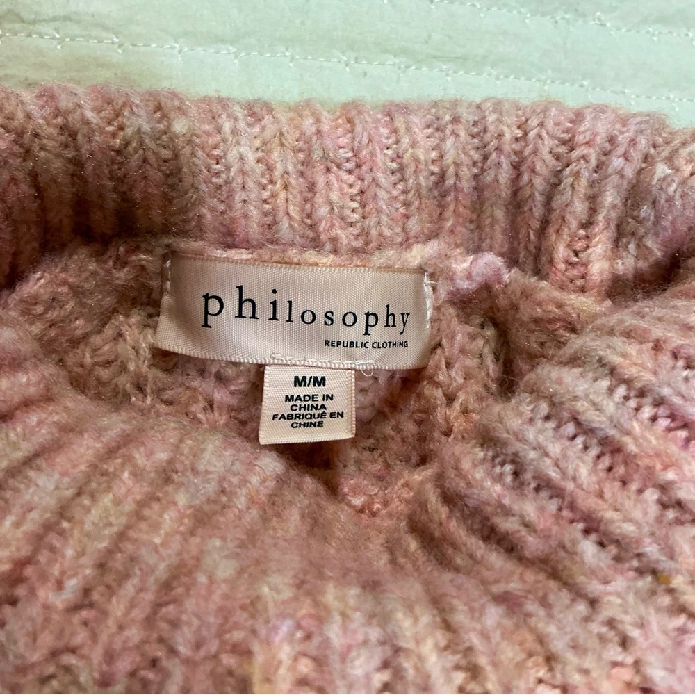 Philosophy Soft Blush Ribbed Crew Neck Sweater